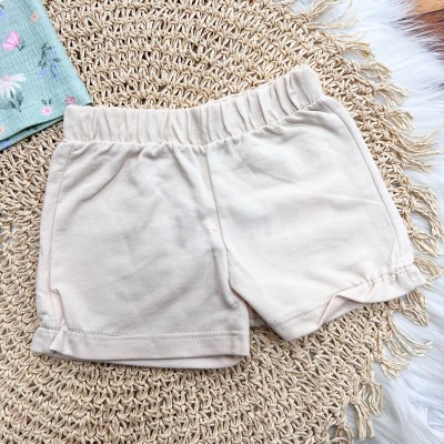 Conj. Blusa Jardim Colorido e Short - Verde e Areia